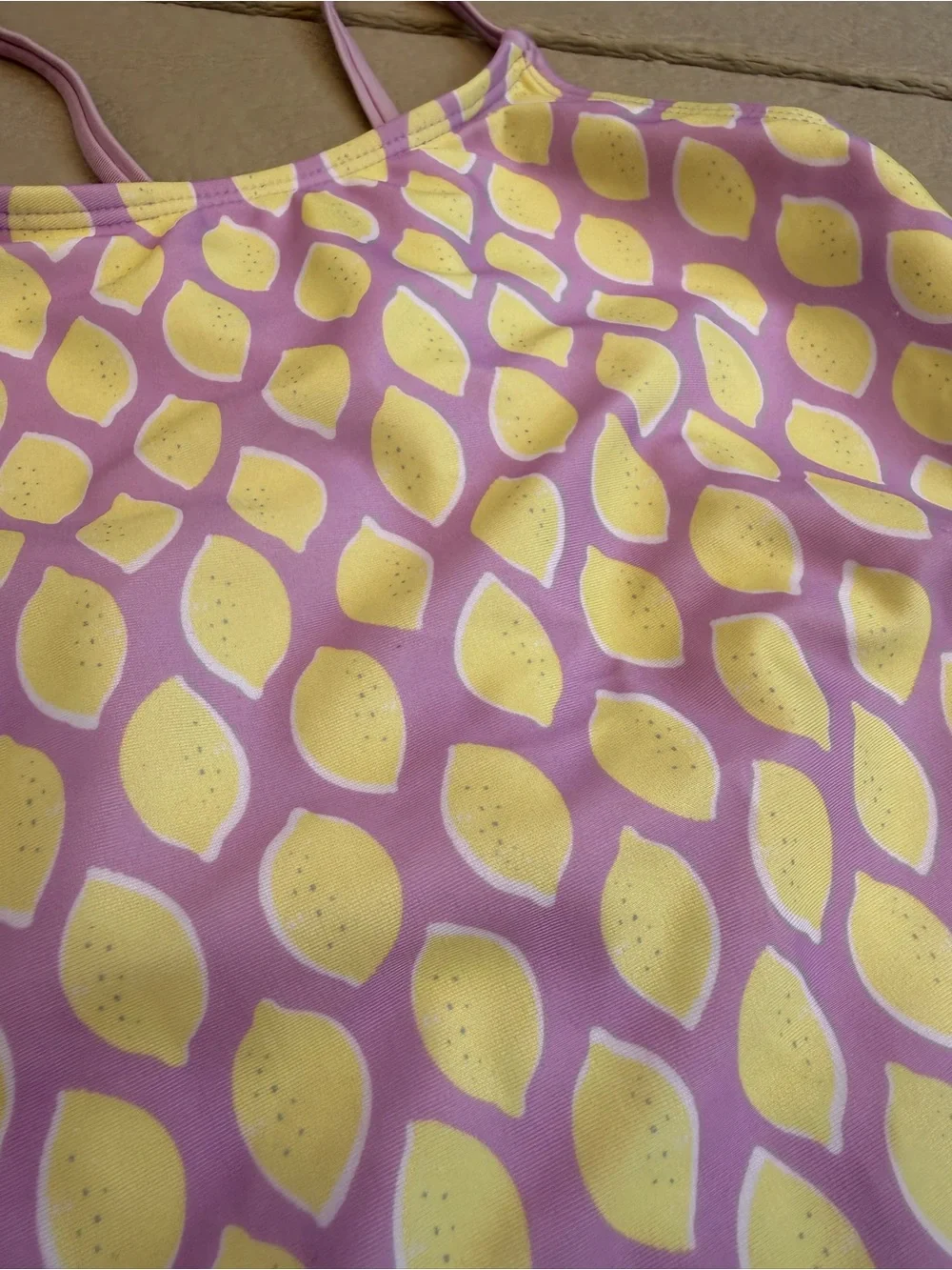 Cat & Jack Lavender & Yellow Lemon-Print One-Piece Swimsuit